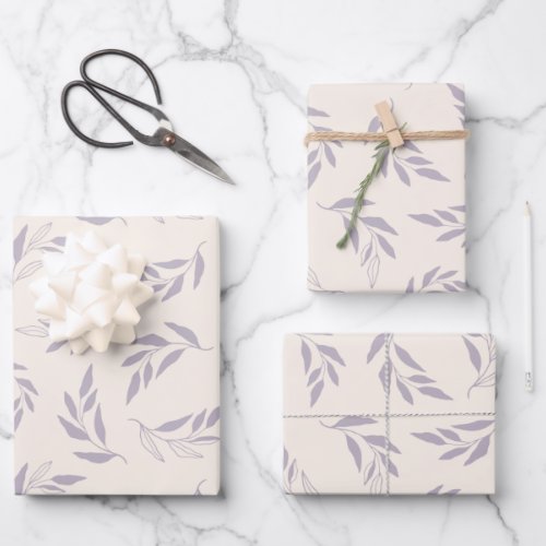 Pastel Lilac Minimalist Floral Pattern  Wrapping Paper Sheets