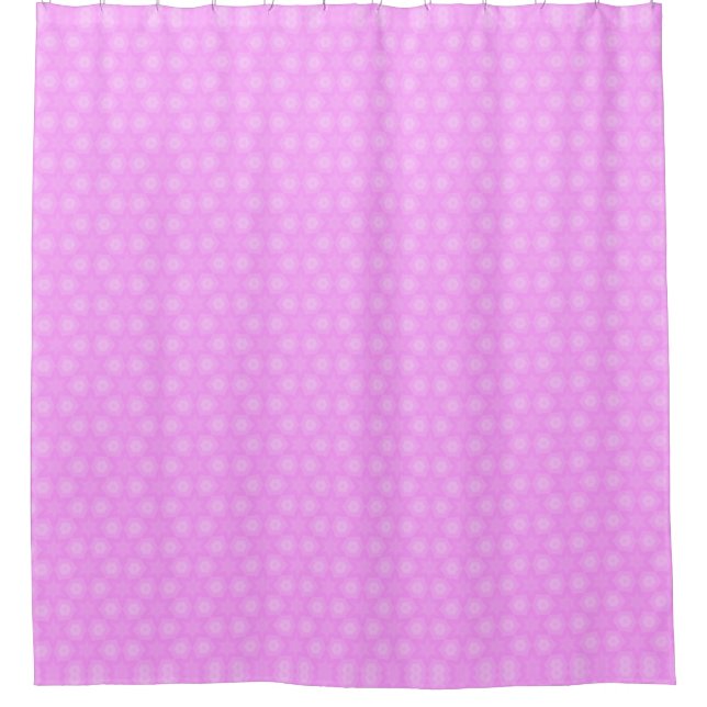 Pastel Lilac Purple White Star Repeating Pattern Shower Curtain (Front)
