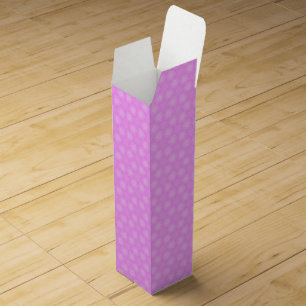Pastel Lilac Purple White Star Repeating Pattern Wine Box