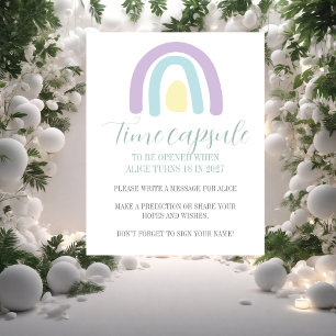 Pastel lilac rainbow 1st Birthday Time Capsule Poster