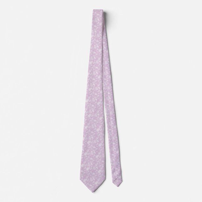 Pastel Lilac Spring Paisely Neck Tie (Front)