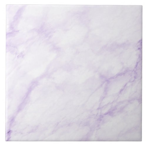 Pastel Lilac Watercolor Marble Abstract Pattern Ceramic Tile