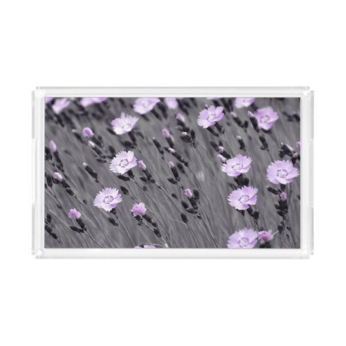 Pastel Lilac Wildflowers Acrylic Tray