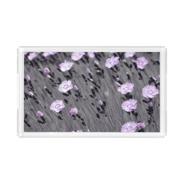 Pastel Lilac Wildflowers Acrylic Tray (Front)