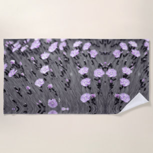 Pastel Lilac Wildflowers Beach Towel
