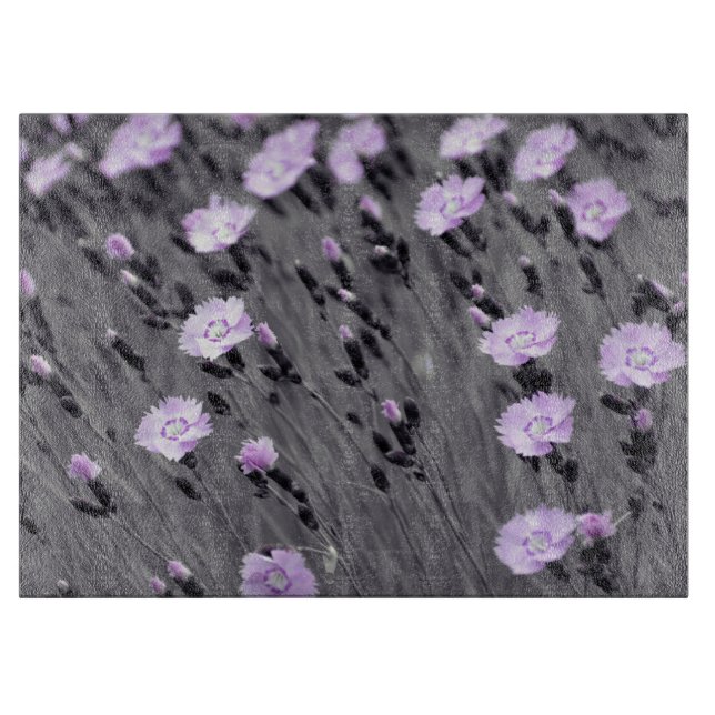Pastel Lilac Wildflowers Cutting Board (Front)