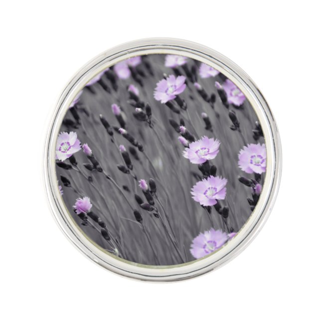 Pastel Lilac Wildflowers Lapel Pin (Front)