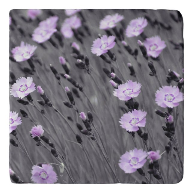 Pastel Lilac Wildflowers Trivet (Front)