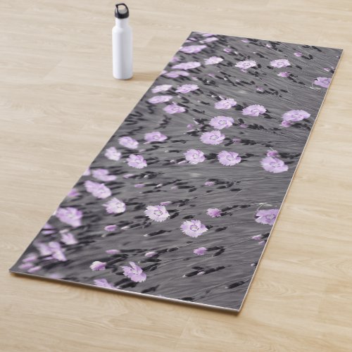 Pastel Lilac Wildflowers Yoga Mat