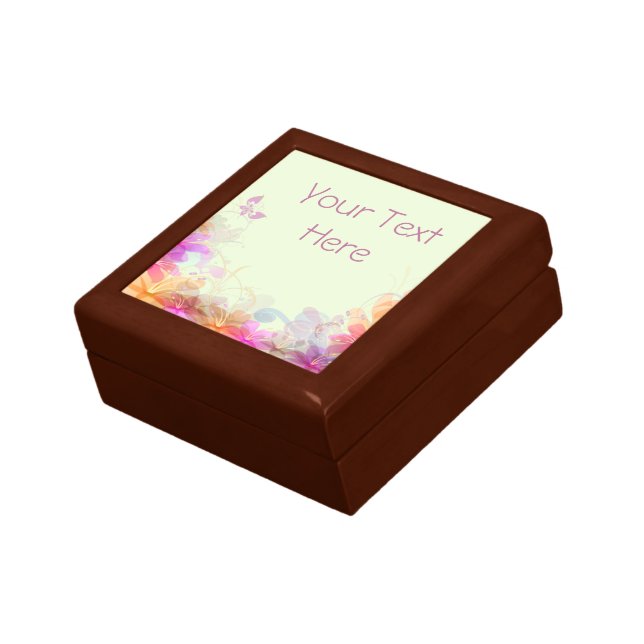 Pastel Lilies Wedding Keepsake Box (Side)