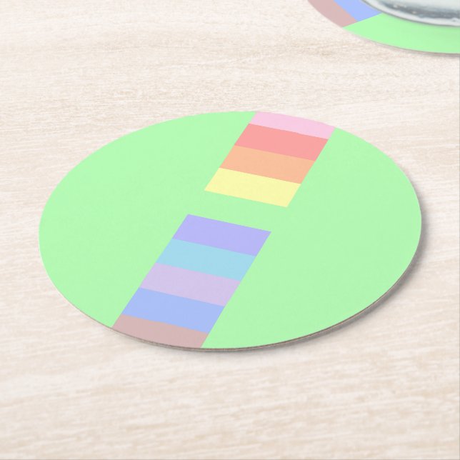 Pastel Lime Green paper coaster (Angled)