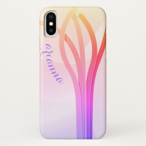 Pastel Line Art Personalized iPhone X Case