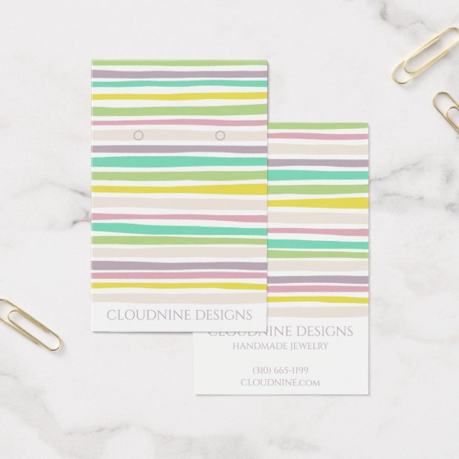 Pastel Line Earring Necklace Jewelry Display Card (Office)