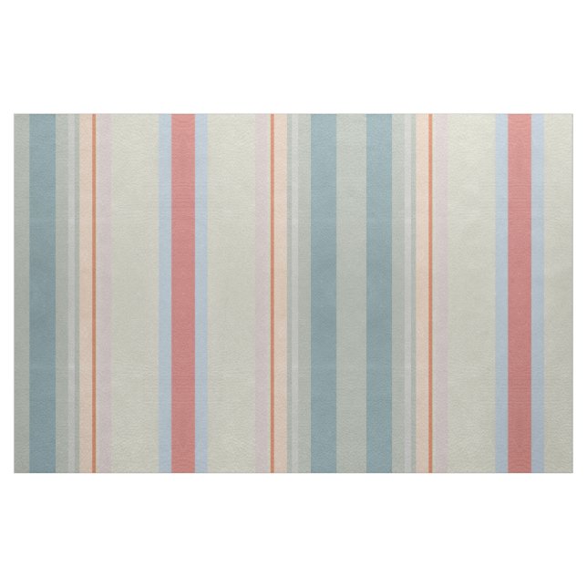Pastel Lines Aqua Coral Fabric (Fat Quarter)