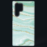 Pastel liquid abstract marble samsung galaxy s22 ultra case<br><div class="desc">Pastel green abstract liquid marble texture background with gold accents.</div>