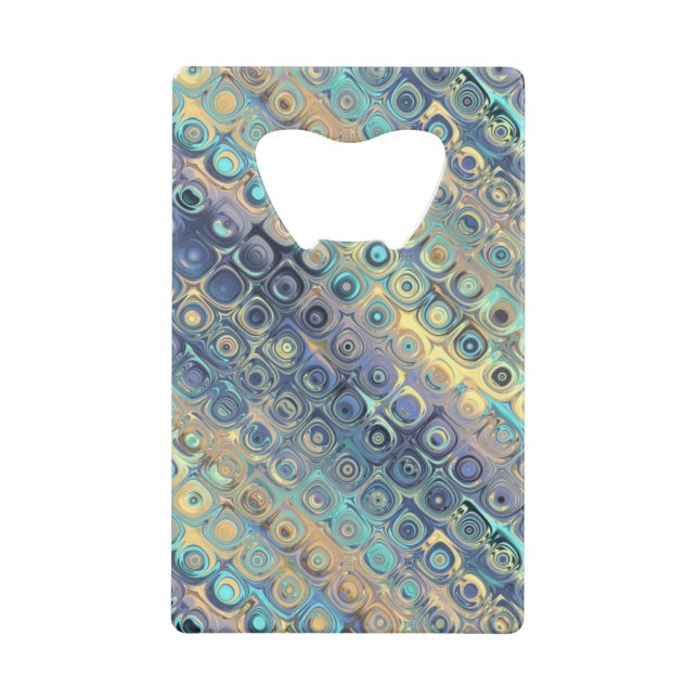 Pastel Liquid Dots Abstract Pattern Credit Card Bottle Opener (Front)