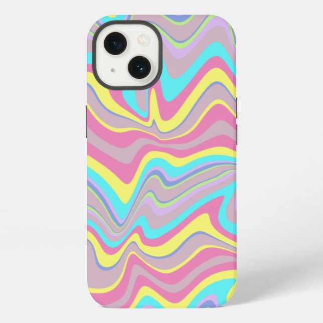 Pastel Liquify Waves Iphone Case (Back)