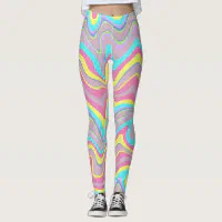 Memphis Style 80s Geometric Bright Color Pattern Leggings, Zazzle