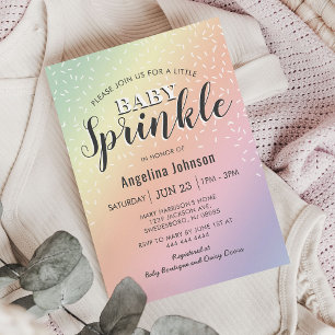 Pastel Little Baby Sprinkle Cute Invitation