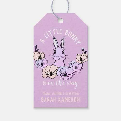 Pastel Little Bunny Cute Baby Shower Gift Tags