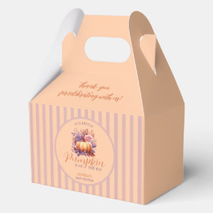 Pastel Little Pumpkin Is On The Way Baby Shower Favor Boxes