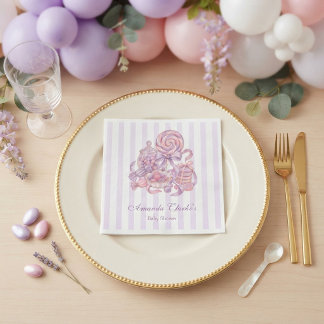 Pastel Little Sugar Plum Baby Shower Napkins