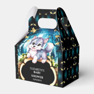 Pastel Little Wolf Baby Shower Favor Boxes