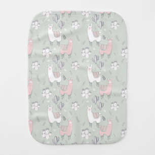 Pastel Llama Pattern Baby Burp Cloth