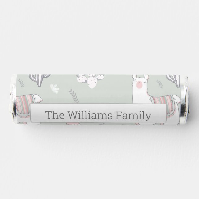 Pastel Llama Pattern Breath Savers® Mints (Front)