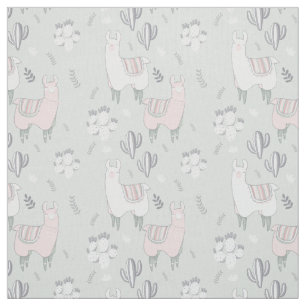 Pastel Llama Pattern Fabric