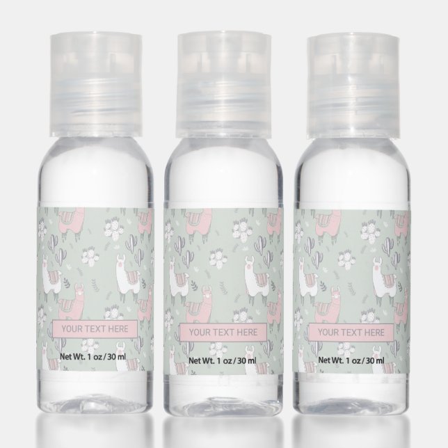 Pastel Llama Pattern Hand Sanitizer (Set)