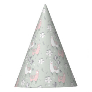 Pastel Llama Pattern Party Hat