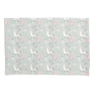 Pastel Llama Pattern Pillow Case