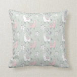 Pastel Llama Pattern Throw Pillow