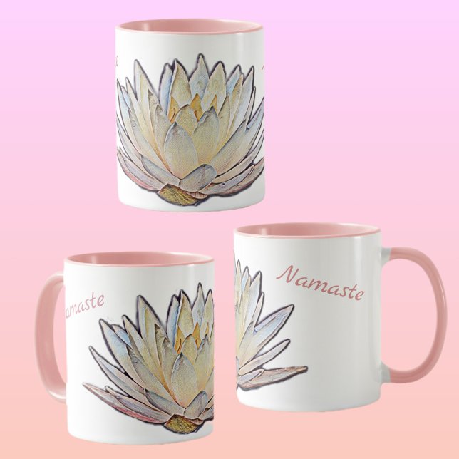  Pastel Lotus Blossom Waterlily Botanical Floral Mug (Creator Uploaded)
