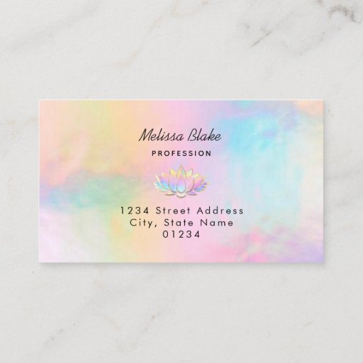 pastel lotus design business card | Zazzle