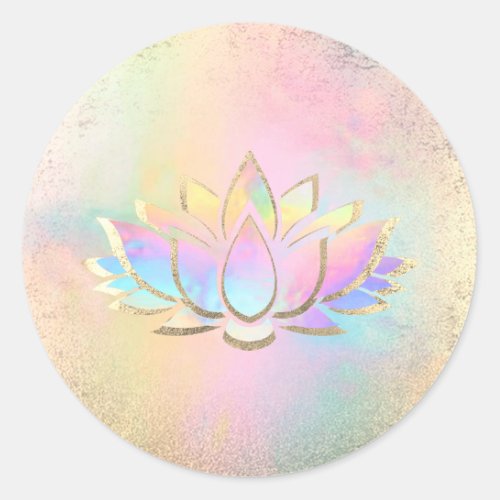 â pastel lotus flower logo classic round sticker