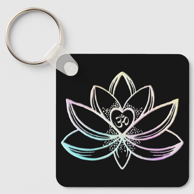 Pastel Lotus  Keychain (Front)