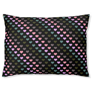 PASTEL LOVE HEART BLACK PET BED PILLOW