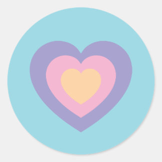 pastel love heart classic round sticker