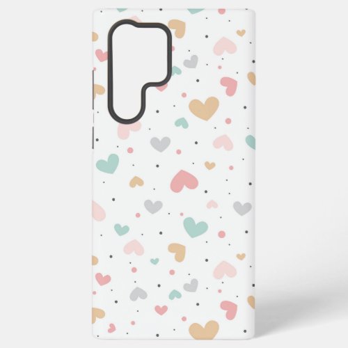 Pastel Love Hearts Colorful Seamless Pattern Samsung Galaxy S22 Ultra Case