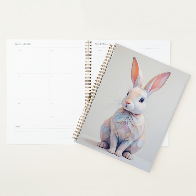 Pastel Low-Poly Bunny Planner (Display)