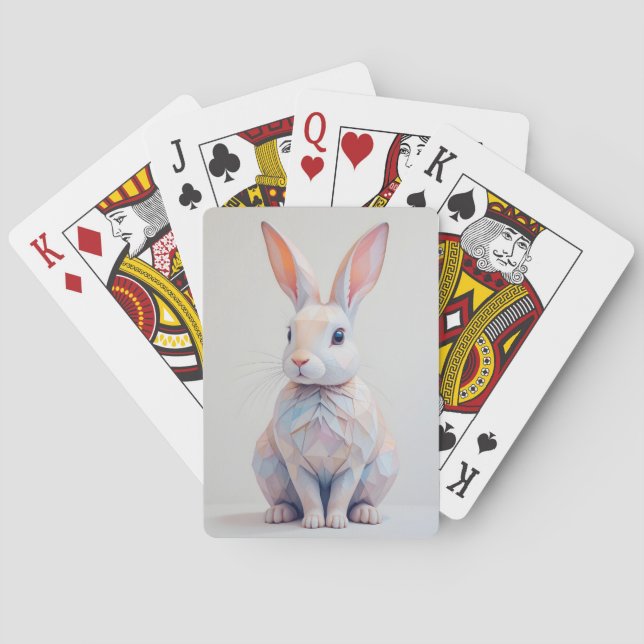 Pastel Low-Poly Bunny Poker Cards (Back)