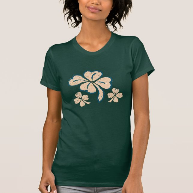 Pastel Lucky Shamrock Clover St. Patrick`s Day T-S T-Shirt (Front)