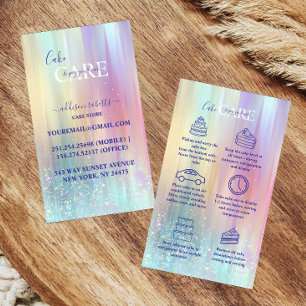 Pastel Luxe Gradient Cake Care Business Card