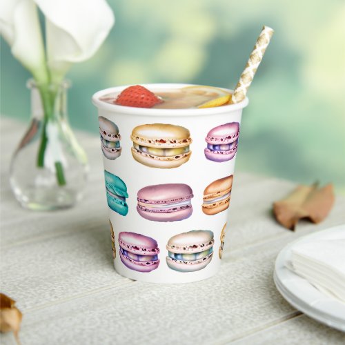 Pastel Macaron Cookie Themed Birthday Party Paper Cups