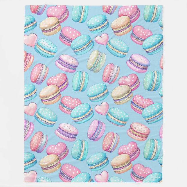 Pastel Macaron Large Fleece Blanket (Front)