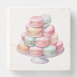 Pastel Macaron Stand Wood Sign – French Bakery