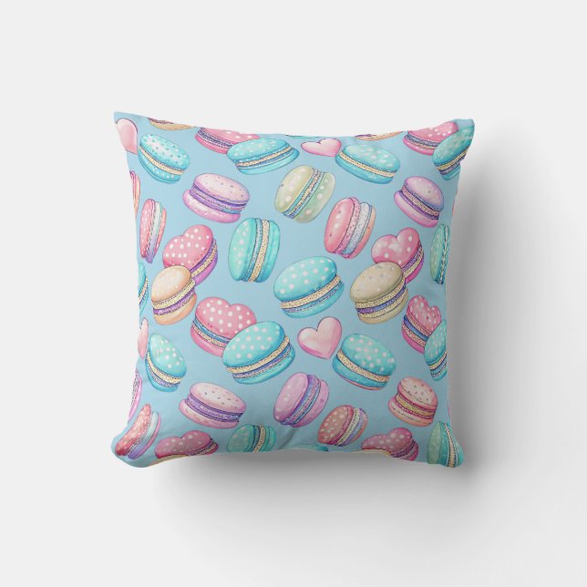 Pastel Macaron Throw Pillow  (Front)