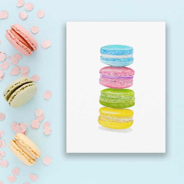Pastel Macaroons Color Pencil Postcard (Creator Uploaded)